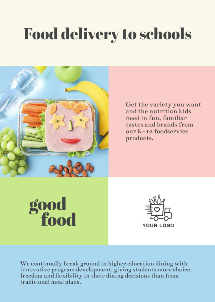 Modèle de visuel Fresh Web-based School Food Specials - Flayer
