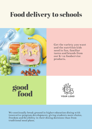 Ontwerpsjabloon van Flayer van School Food Ad