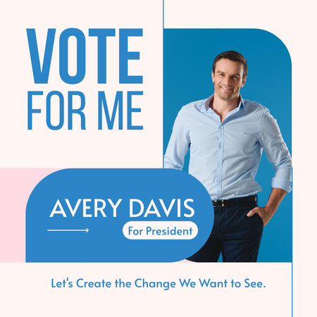 Man in White Shirt Nominates His Candidacy Instagram Design Template