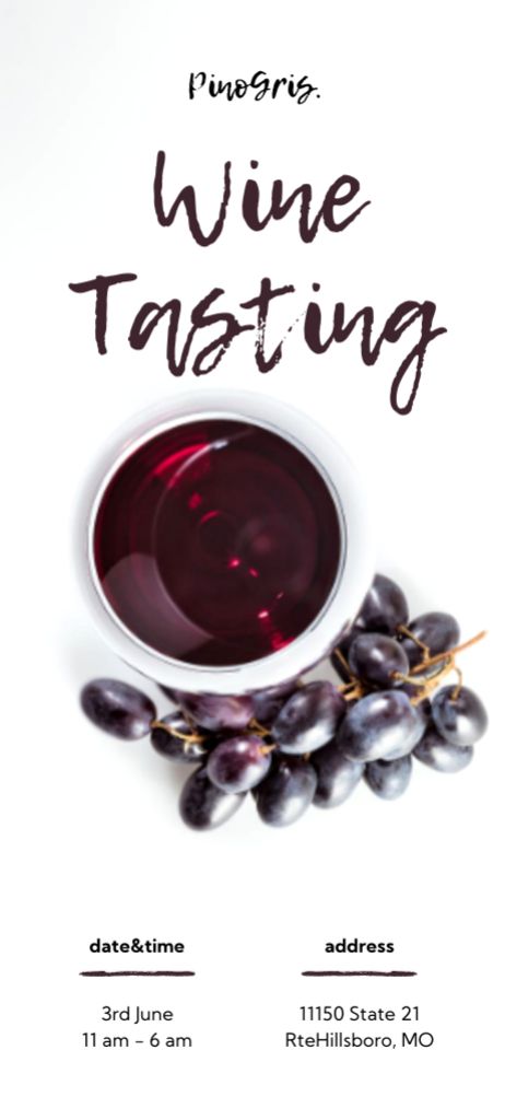 Delicious Wine Tasting Announcement Invitation 9.5x21cm – шаблон для дизайну