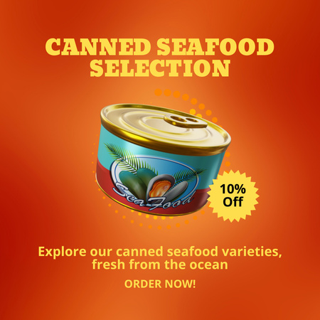 Selected Canned Seafood Animated Post Šablona návrhu