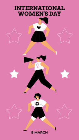 Plantilla de diseño de International Women's Day with Feminists Women Instagram Story 
