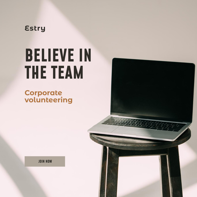 Corporate Volunteering for Business Team Grey Instagram Design Template