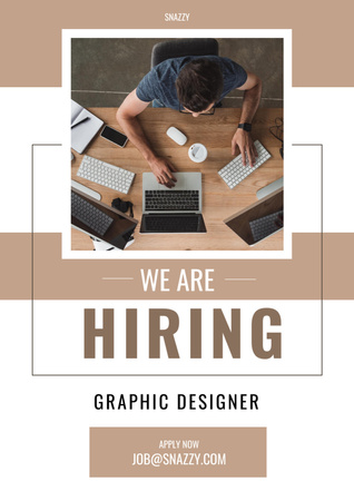 Graphic Designer Open Position  Poster A3 Design Template