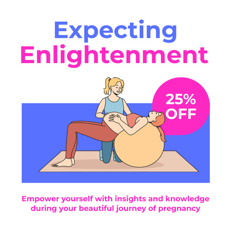Ontwerpsjabloon van Instagram AD van Korting op sporttrainingen voor zwangere vrouwen