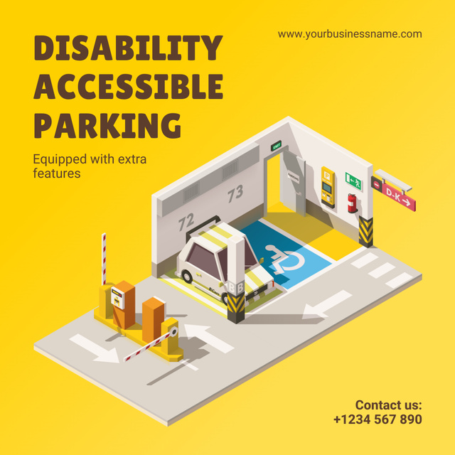 Disability Accessible Parking Services Instagram AD Πρότυπο σχεδίασης