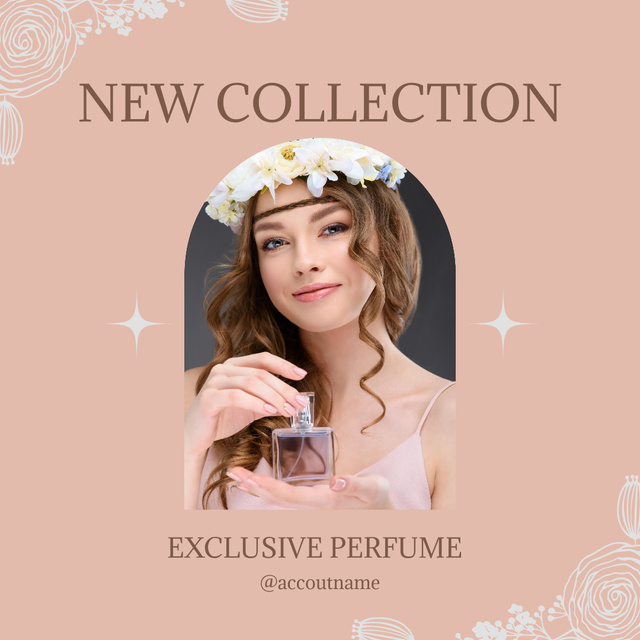 Exclusive Perfume Collection With Floral Wreath Instagram Šablona návrhu
