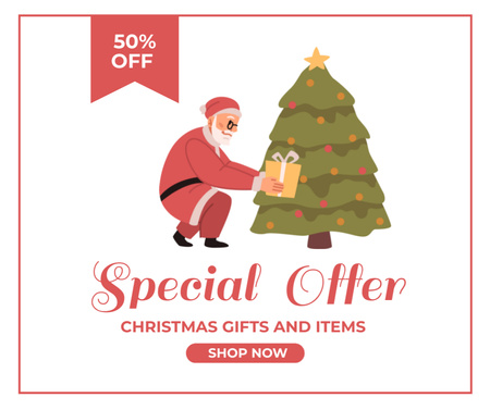 Special Offer for Christmas Gifts Facebook Design Template