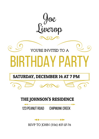 Birthday Party Announcement in Vintage Style Flayer Design Template