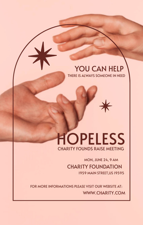 Charity Founds Raise Meeting Invitation 4.6x7.2in Design Template