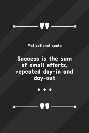 Template di design Citazione motivazionale sul successo in nero Tumblr