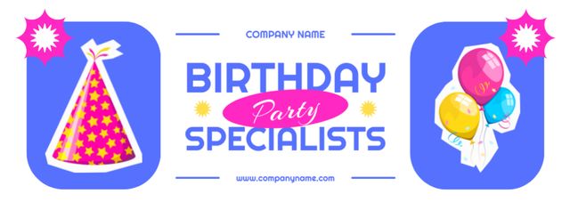 Designvorlage Birthday Party Specialists Services für Facebook cover