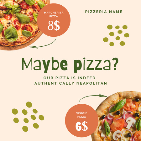Invitation for Neapolitan Pizza Instagram Design Template