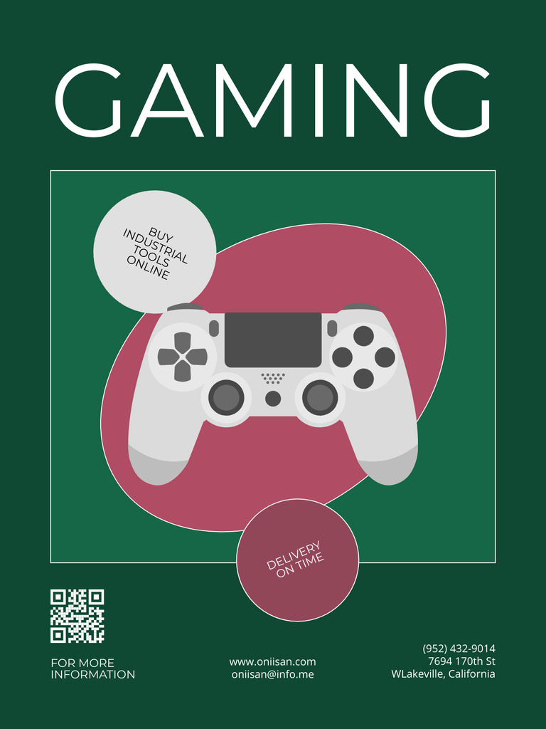 Plantilla de diseño de Gaming Gear Ad with Console Poster US 