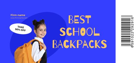 Back to School Special Offer Coupon 3.75x8.25in Design Template