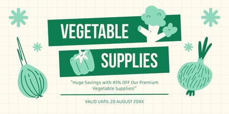 Offer Discounts on Vegetable Supplies Twitter Design Template