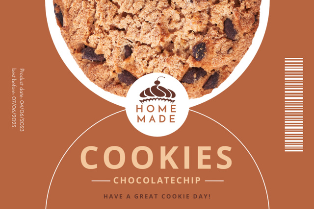 Chocolate Cookies Retail Label Modelo de Design