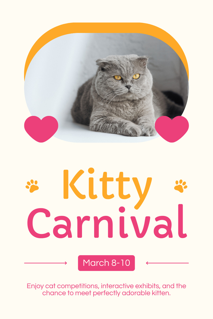 Cat Show Event Pinterest Šablona návrhu