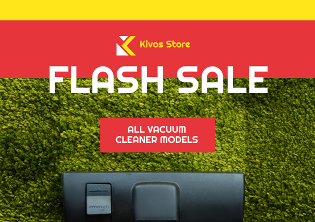 Modèle de visuel Flash Sale Ad of All Vacuum Cleaners - Flyer A5 Horizontal