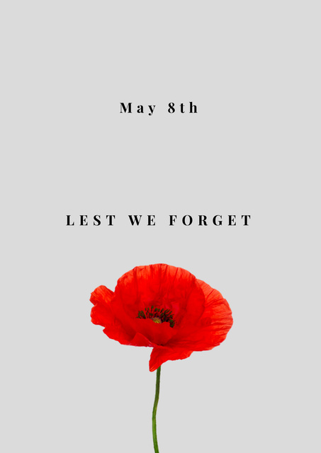 Designvorlage Lest We Forget Victory Day für Poster