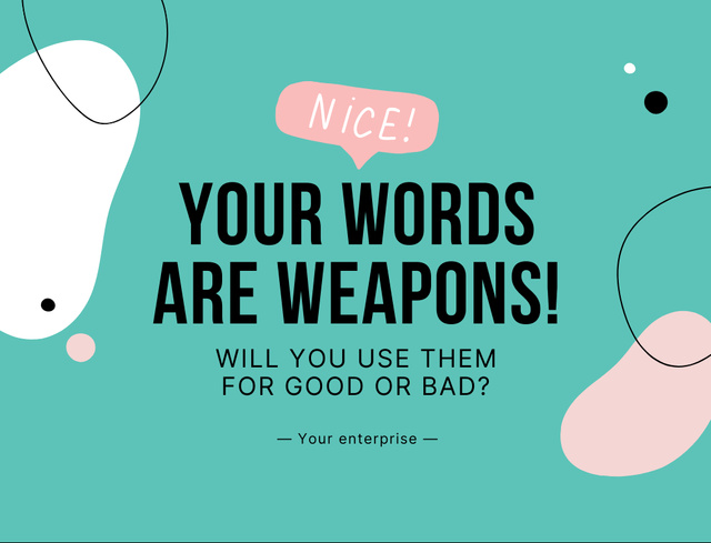 Plantilla de diseño de Your Words are Weapons Postcard 4.2x5.5in 