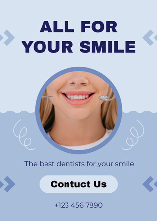 Designvorlage Dental Services Offer with Healthy Smile für Flayer