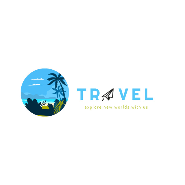 Travel to Tropical Destinations Animated Logo Šablona návrhu