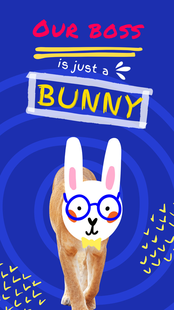 Template di design Funny Illustration of Lion with Rabbit Head Instagram Story