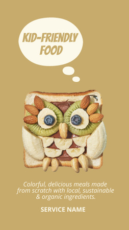 School Food Ad with Funny Sandwich Instagram Video Story Πρότυπο σχεδίασης