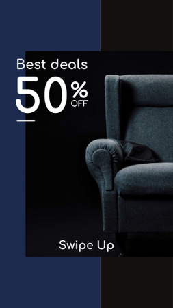 Furniture Store Sale Armchair in Blue Instagram Story Design Template