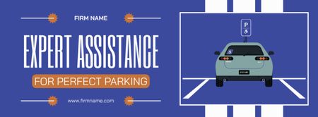 Plantilla de diseño de Asistencia experta para un estacionamiento perfecto Facebook cover 