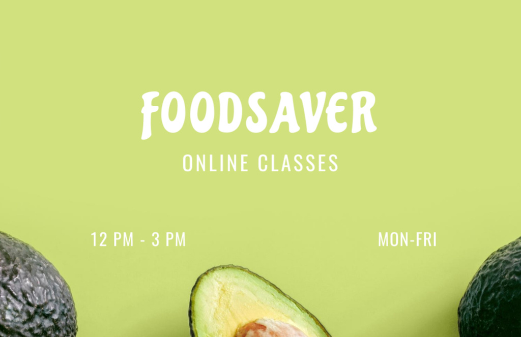Platilla de diseño Awesome Nutrition Classes Promotion With Green Avocado Flyer 5.5x8.5in Horizontal