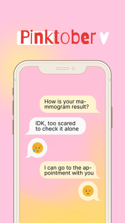 Plantilla de diseño de motivación de la conciencia del cáncer de mama con mensajes en pantalla Instagram Video Story 