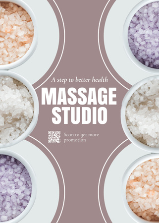 Massage Salon Ad with Various Sea Salt Flayer Design Template