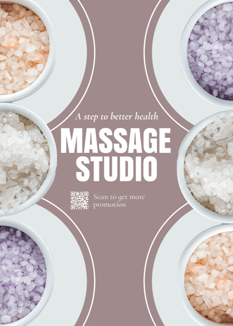 Ontwerpsjabloon van Flayer van Massage Salon Ad with Various Sea Salt