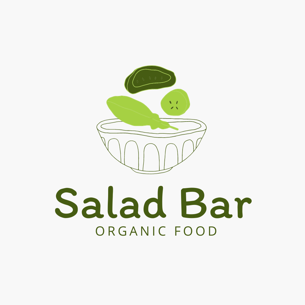 Advertisement for Organic Food Restaurant Logo Πρότυπο σχεδίασης