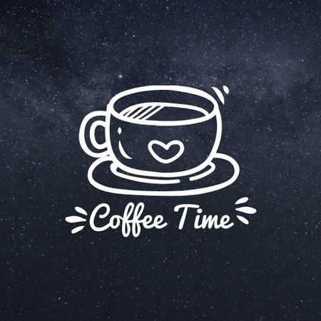 Coffee Cup with Heart Logo Šablona návrhu