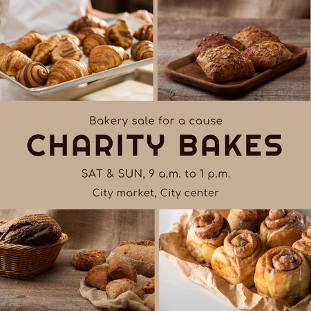 Modèle de visuel Vente caritative de boulangerie - Instagram