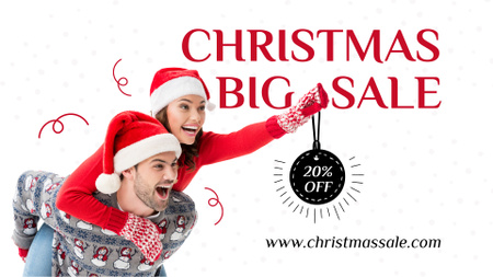 Christmas Big Sale For Couples FB event cover Design Template