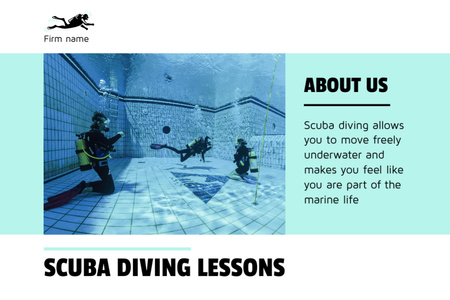 Reklama na kurzy potápění Postcard 4x6in Šablona návrhu
