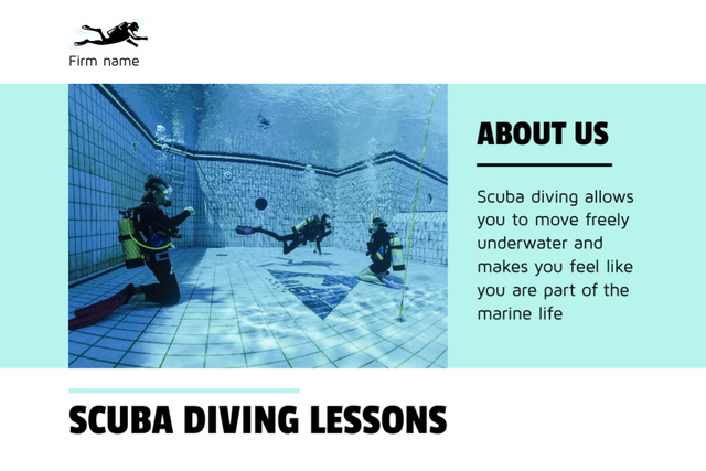 Ad of Scuba Diving Classes Postcard 4x6in – шаблон для дизайна