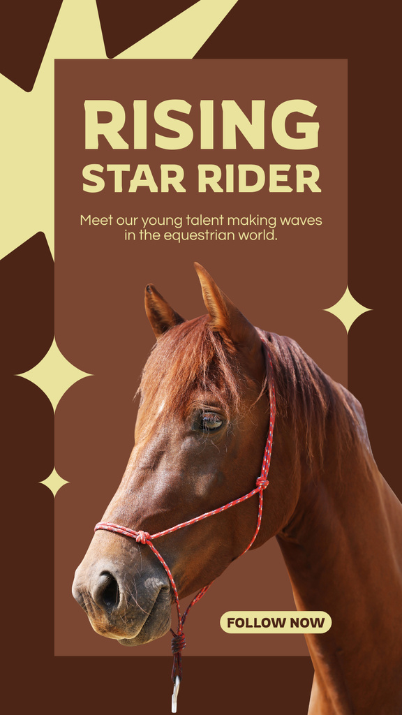 Equestrian Sport Star Rider Instagram Story tervezősablon