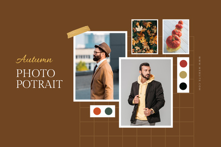 Designvorlage Autumn Photo Collections Mood Board für Mood Board