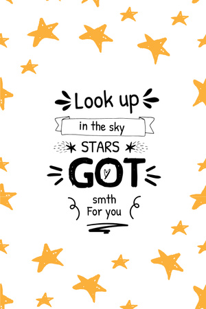 Modèle de visuel citation inspirante avec des étoiles - Pinterest