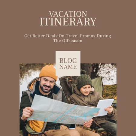 Vacation Itinerary Blog Promotion Instagram tervezősablon