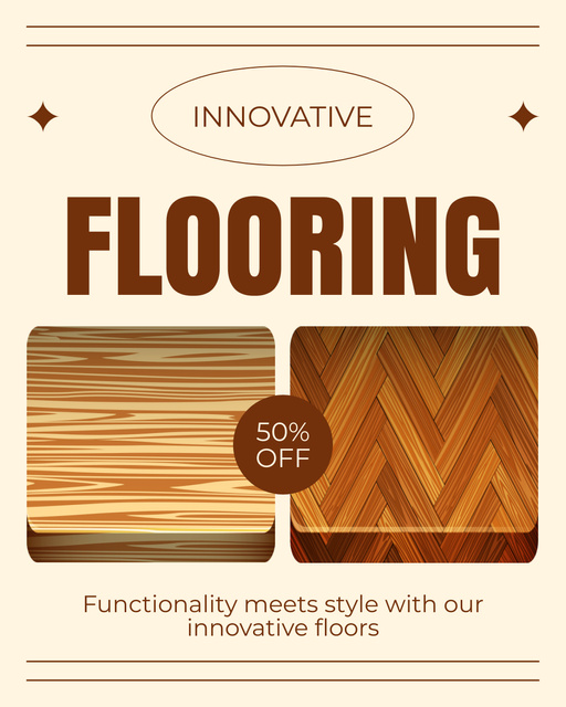Designvorlage Flooring Services with Various Wooden Samples für Instagram Post Vertical