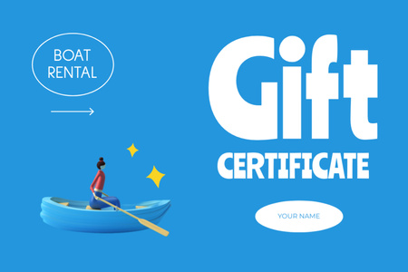 Plantilla de diseño de Boat Rental Offer Gift Certificate 