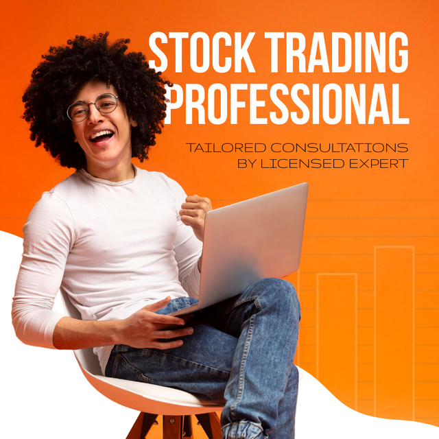 Ontwerpsjabloon van Animated Post van Highly Professional Stock Trading With Consultation Offer