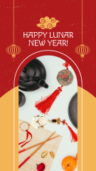 Chinese New Year Congrats With Symbolic Decor
