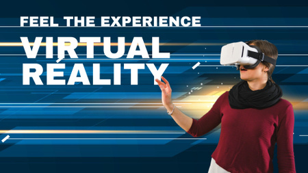 Woman in Virtual Reality Glasses Full HD video Modelo de Design